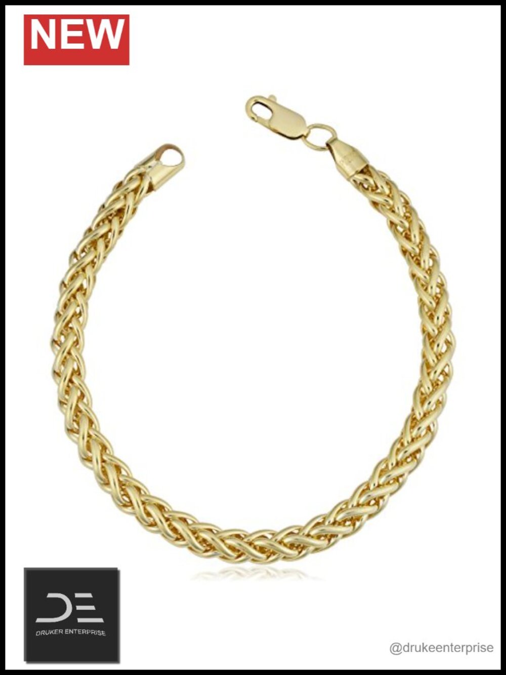 14k Gold Filled Franco Link Chain Bracelet Lobster Claw Clasp 6mm Unisex